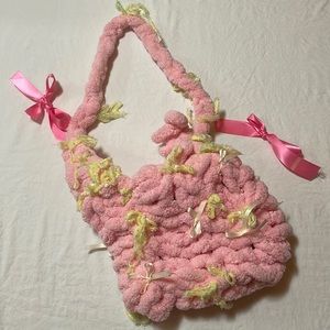 Handmade crocheted yarn bag